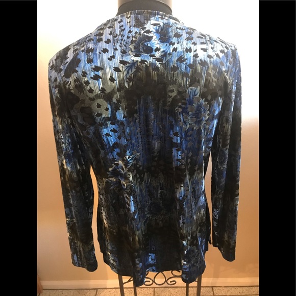 NWOT BONWORTH Blk/Blu SzL TOP - Picture 3 of 8